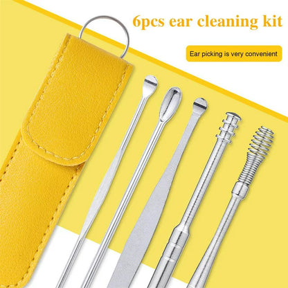 6 PCS Ear Pick Cleaning Set with Storage Bag ( Pack of 2 )