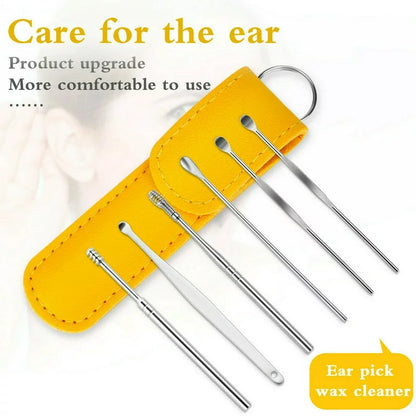 6 PCS Ear Pick Cleaning Set with Storage Bag ( Pack of 2 )