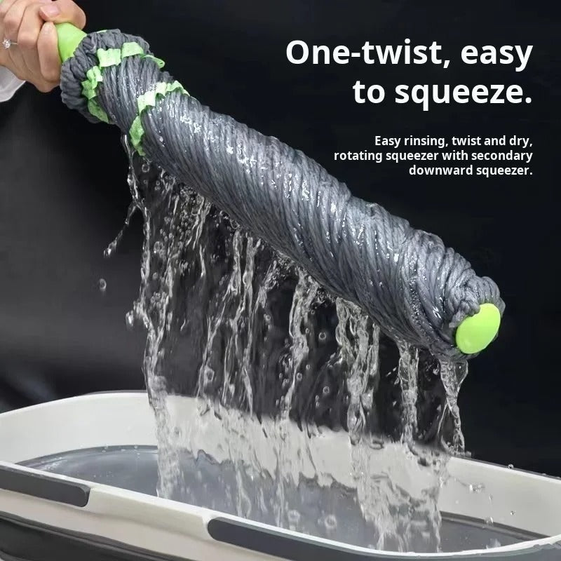 Household Hand Wash Free Self Twisting Water Rotation Squeezing Mop Fiber Absorbent Mop